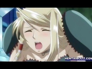 Busty hentai caught and hard fucked by monste