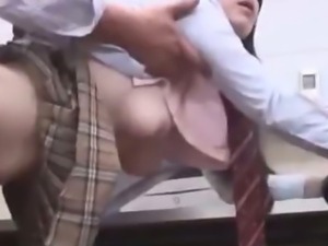 Schoolgirl Getting Her Hairy Pussy Fucked By Her Teacher Cum To Mouth In The...