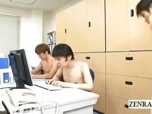 Subtitles Japanese nudist office handjob