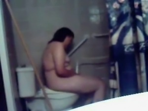 Fat BBW Teen Ex GF cumming in shower with hidden cam