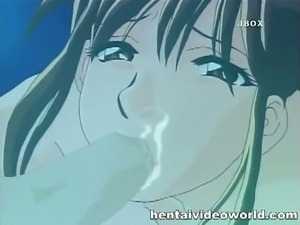 Nasty hentai chick blows a cock underwater