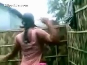 South Indian neighbor aunt caught full nude changing dress in outdoor...