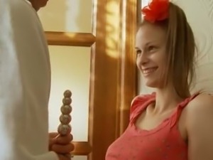 breasty russian teen having ass dildoed