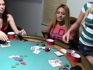 Young girls sexing on poker night