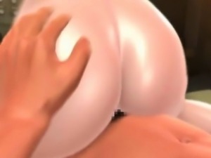 Sexy 3D hentai cutie screwing a giant penis