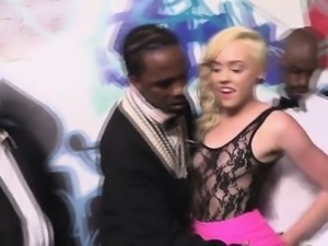 Miley May Turns An Interracial Blowbang Into A Fuck Fest