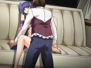 Busty hentai teen gets fucked doggy style on the back seat
