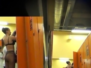 Real hidden camera in a locker room