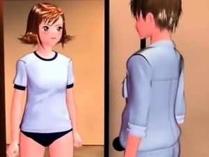 Bonded hentai gymnast submitted to sexual teasing