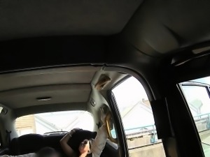 Huge tits Brit banged to facial in a cab