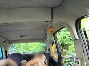 Blonde chick gets butt sex in the cab