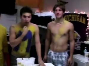 College teen amateurs strip in gay fraternity