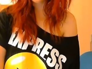 Hot Redhead Webcam Girl Rubs Her Pussy