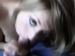 Sexy young girl Alyssa sucking and jerking a big schlong on