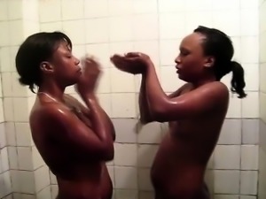 This amateur lesbian scene show 2 big booty African hotties