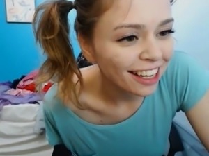 Wild excited Teen showing Tits and Masturbating