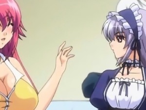 Hentai maid joins hot couple in threesome