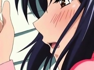 Slutty teen anime girl gets mouth filled with big dick
