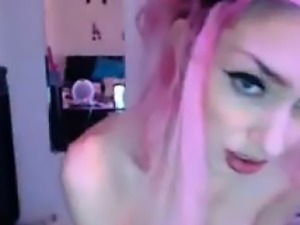 Skinny Pink Haired Cam Slut