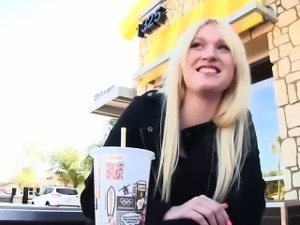 Blonde teen slut suck strangers off at gloryhole