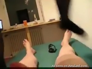 black haired bitch gets fucked and swallows cum