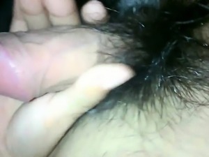 Hairy couple pleasing each other