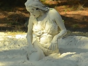 Bikini girl in the mud