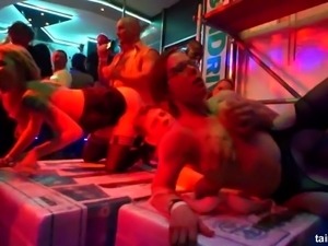 Beautiful pornstars fucking in a club