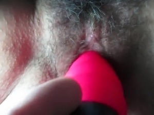 My hairy wife with a vibrator