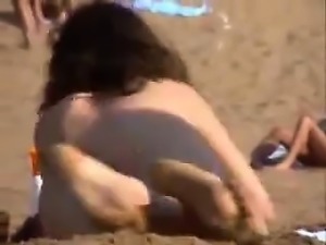 Bare spouse in the seaside with ideal vagina and bottom