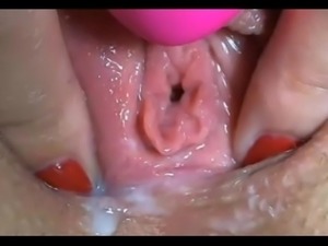 ashlie my girl friend shows her wet creamy tasty teasing pussy with dildo