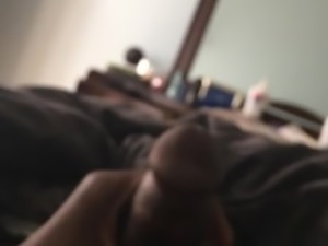 Giving my young 8 inch black cock a handjob