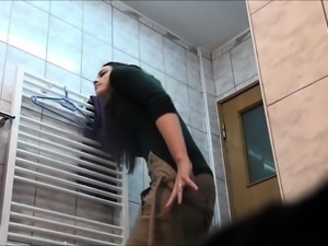 Romanian Woman Changing Toilet