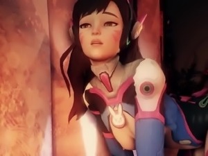 D.Va gets railed in the pussy and ass by Soldier