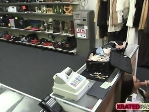 Latina Slut gets sex action inside the secret pawnshop