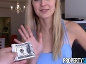 PropertySex - Attractive blonde realtor fucks renter in apartment
