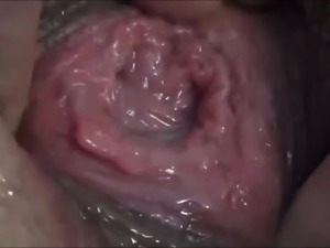 Close Up of her Wet Very Wet Pussy