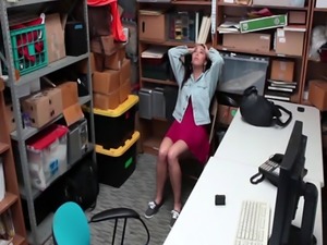 Karlee Greys fine ass bends over the desk 