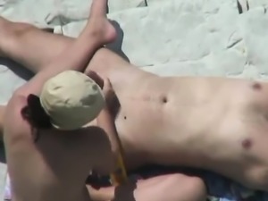 Public Handjob at Nude beach