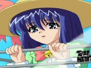 Dude fingers charming big eyed hentai girl's pussy in the Ferris wheel