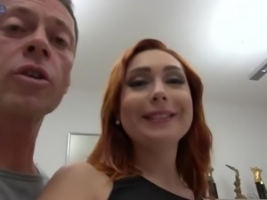 Perverted and wild Russian redhead Mia Cruise takes anal from horny Rocco