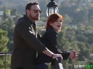 Romantic walk ends up with really steamy 69 sex with redhead Ava Little