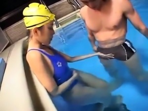 Striking Japanese girl enjoys an intense fucking by the pool
