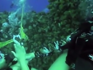Fucking this busty cutie underwater while scuba diving