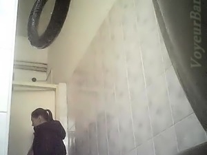 Unique hidden cams in a public shower
