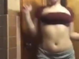 Teen girl dances on social media until her tits pop out