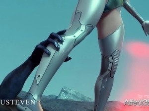 Big Tits Angelita fucked hard by a monster in a 3d animation