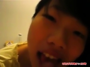 Cute Chinese Teen Sucking her neighbours cock