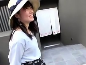 Hairy Japanese babe enjoys a deep fucking in a public toilet