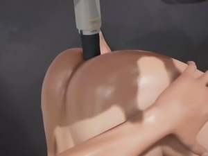 Robot droid fucked a young beauty in the ass ( Animation 3D)